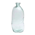 Vase en verre transparent ondulé bleu moderne – H73 cm