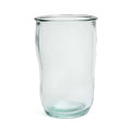 Verre cylindrique en verre recyclé transparent bleu – H13 cm