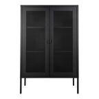 Vitrine en métal noir ajouré à portes grillagées 80x40 cm